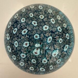 Vintage Murano Art Glass Millefiori Floral Paperweight 3" - Mint Condition